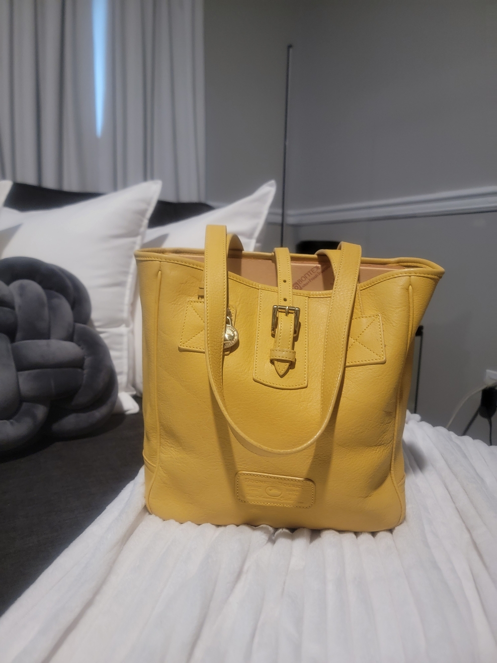 Dooney & Bourke Yellow Leather Tote Bag